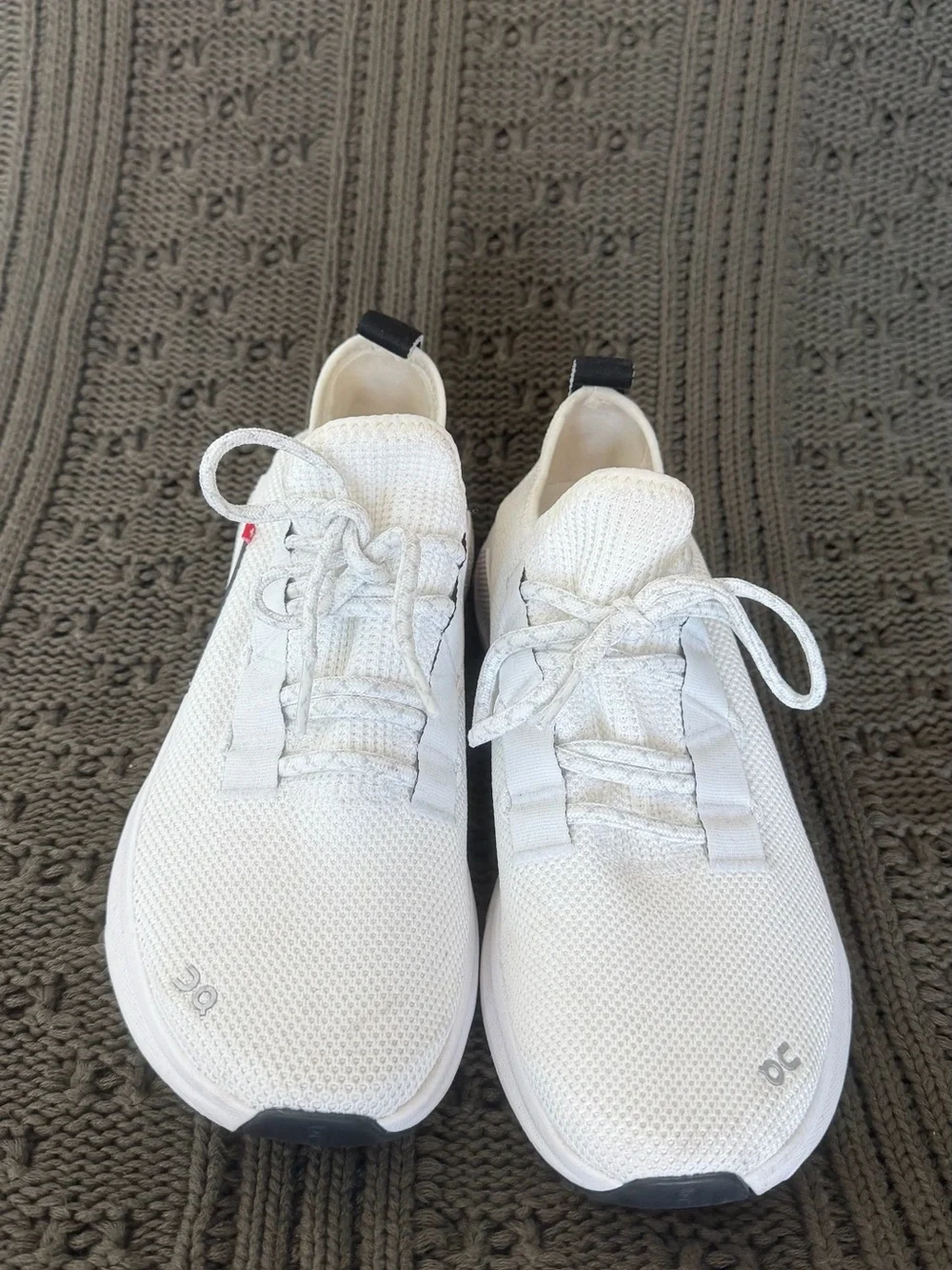 On CloudEasy White Mesh Sneakers with Black Accent